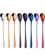 Colorful Stainless Steel Spoon Set Rainbow Iridescent Kitchen Teaspoons