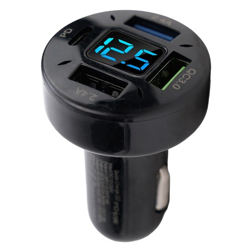 Ładowarka samochodowa 1X Nowa 12V / 24V Stop aluminium + PC Czarny Napięcie wejściowe 12-24V - Zdjęcie 7 z 12
