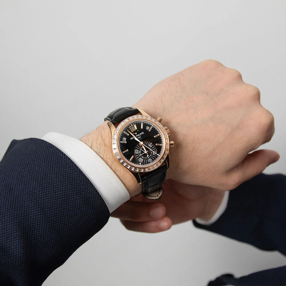 Patek Philippe Complications Watch 40MM Black Diamond Index Markers Dial Rose... image 6