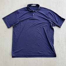 Peter Millar Featherweight Golf Polo Shirt Men Size 2XL Heathered Stretch Blue