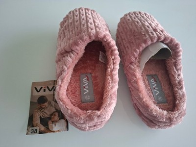 Hübsche neue rosa Pantoffel Hausschuhe Flauschpantoffel Größe 38