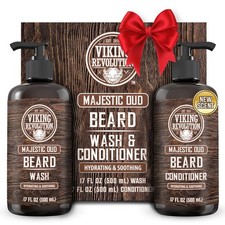 Viking Revolution Beard Wash and Conditioner for 17 Fl Oz Pack of 2 