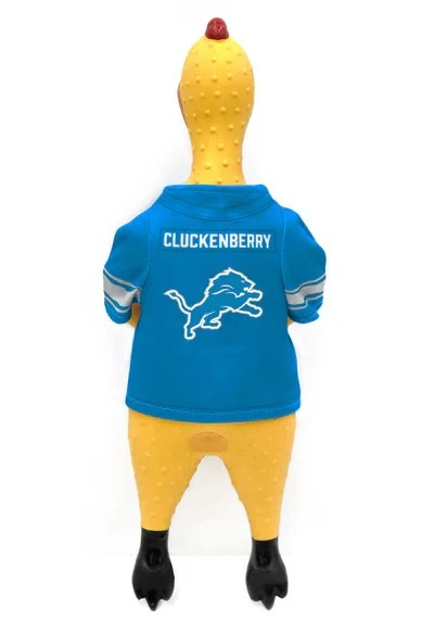 Juguete de goma para perro LE NFL Detroit Lions Team pollo Foto 2 de 2