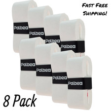 8 Pack Palbea Tennis Padel Overgrip Racket Grips White Extra Adherence 0.55mm