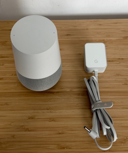 Google Home 1st Gen + OEM Cord White Voice Assistant Smart Speaker *TESTED* NICE