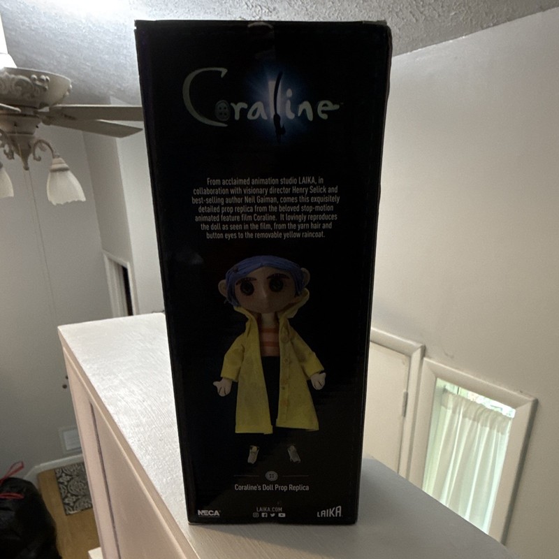 NECA Laika Coraline Doll Prop Replica Figure 10in w/ Coat Removable Clothes