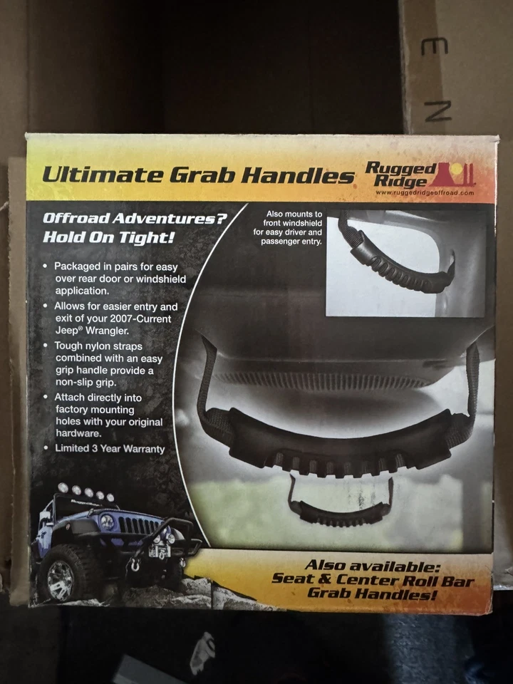 PAR DE MANIJAS DE AGARRE LATERALES TRASERAS Rugged Ridge para Jeep Wrangler JK 07-18 13305.14  Foto 2 de 2