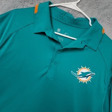 Miami Dolphins Polo Shirt Mens Extra Large Nike NFL On Field Dri Fit Football XL