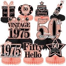 50th Birthday Decorations for Women, 9PCS Vintage 50th Party Table Decoration...