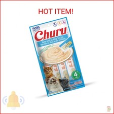 INABA Churu Cat Treats, Grain-Free, Lickable, Squeezable Creamy Pur e Cat Treat/