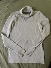 Women s Athleta Size Medium Gray Long Sleeve Mock Neck Pullover with Thumb Hole