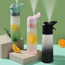 Sports Water Bottle With Spray Mist, Portable Water Mister Spray Bottle 650 ml