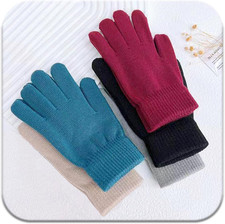 Winter Magic Gloves for Women - 5 Pairs of Stretchy Knit Warm Mittens for 5 Colo