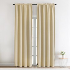 Fire Retardant Blackout Curtains, Rod Pocket Flame Resistant Curtain Room Dar...