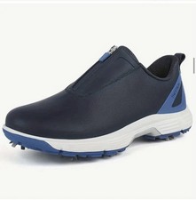 Men’s Spiked Waterproof Golf Shoes Blue Size 9.5