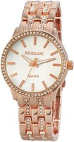 Edelstahl Damenuhr Steinchen Rosegoldfarben Analog Uhr Excellanc 150842500008