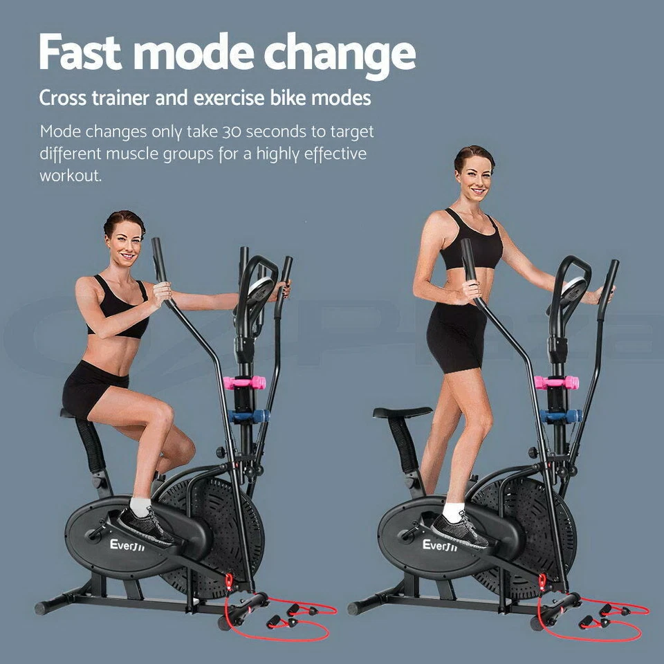 Everfit Exercise Bike 6in1 Elliptical Cross Trainer Bicycle Home Gym Fitness - image 2 of 4