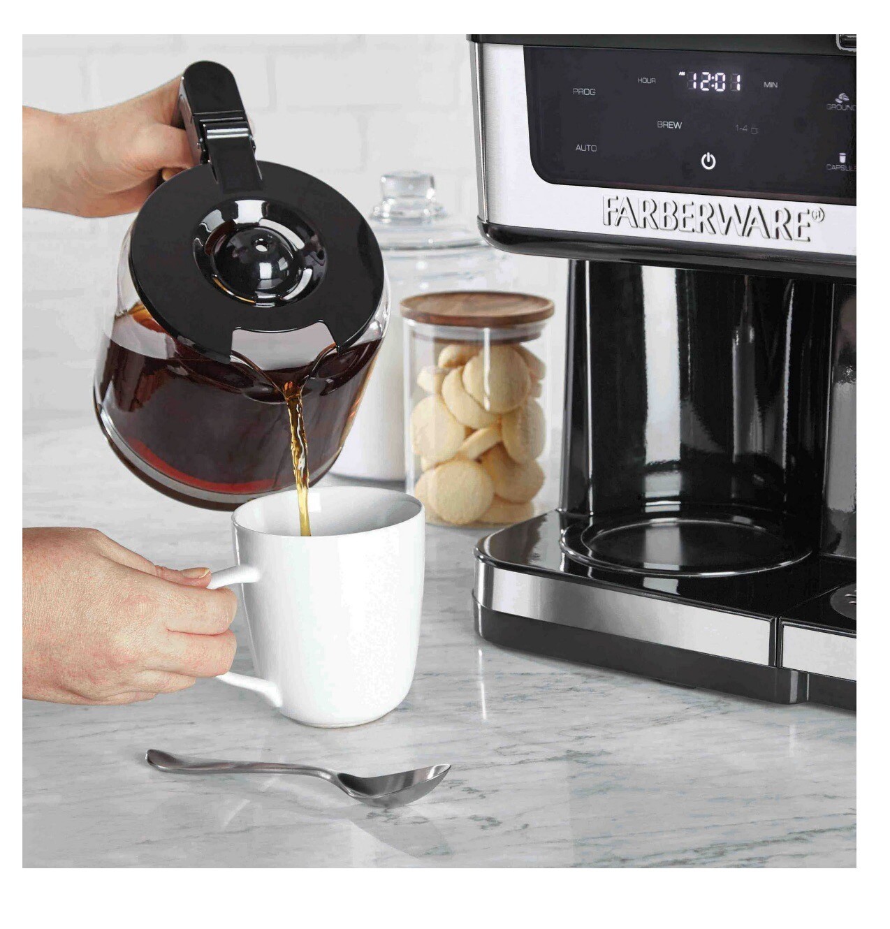 “Farberware Side by Side Coffee Maker Black & Stainless, New” eBay