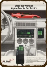 1985 ALPINE CELL PHONE LAMBORGHINI CAR VintageLook DECORATIVE REPLICA METAL SIGN