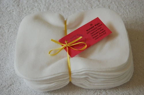 washable baby wipes x 20 white fleece wipes fleece baby wipes Easy Peasy