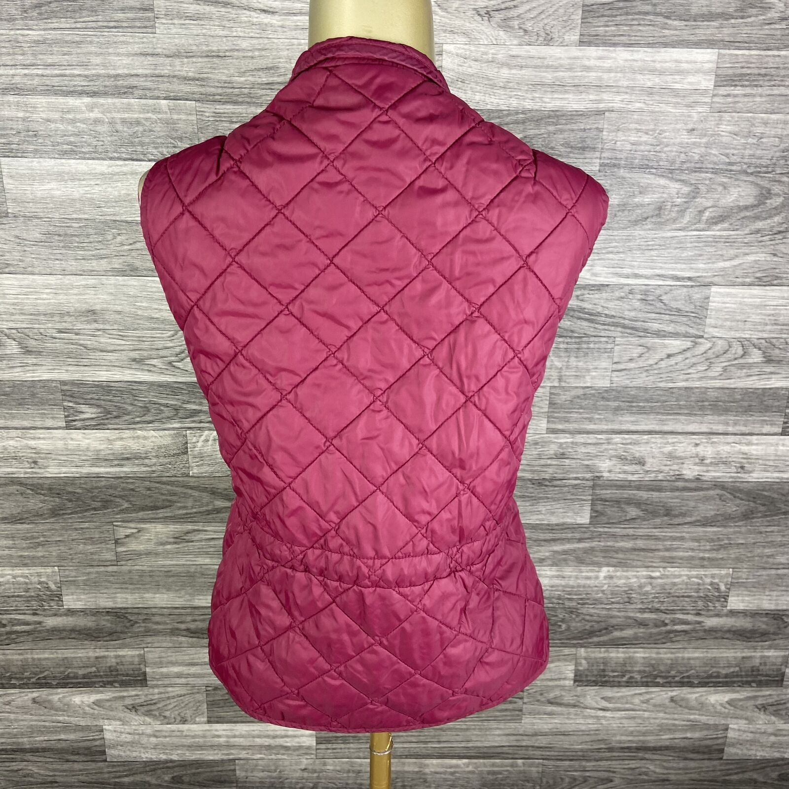GAP Button Down Collared Maroon Quilted Vest Wome… - image 3