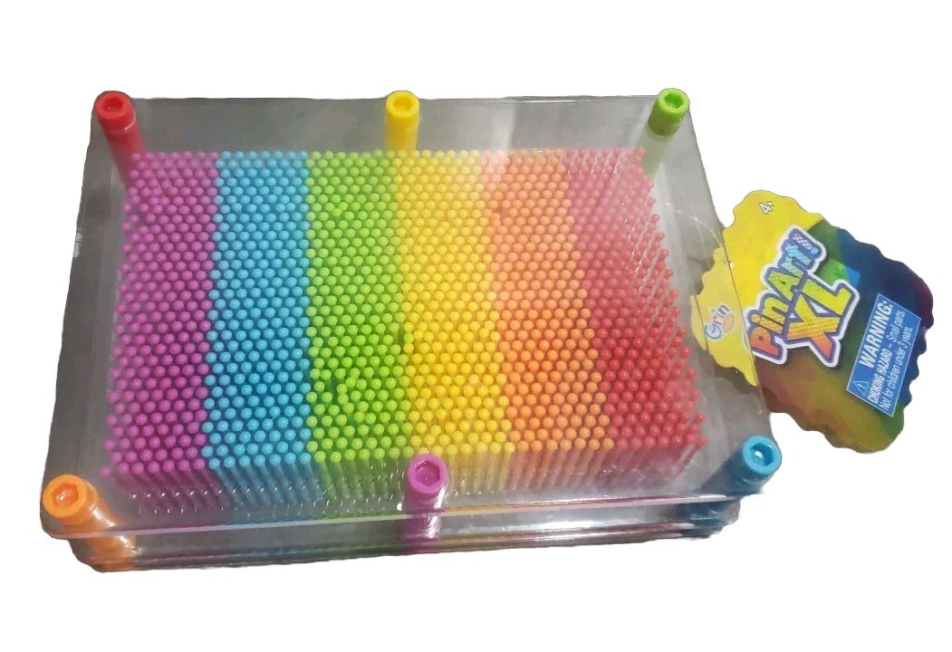 Pin Art XL Clear Rainbow Creative 3D Pin Sculpture Grin Studio NWT eBay