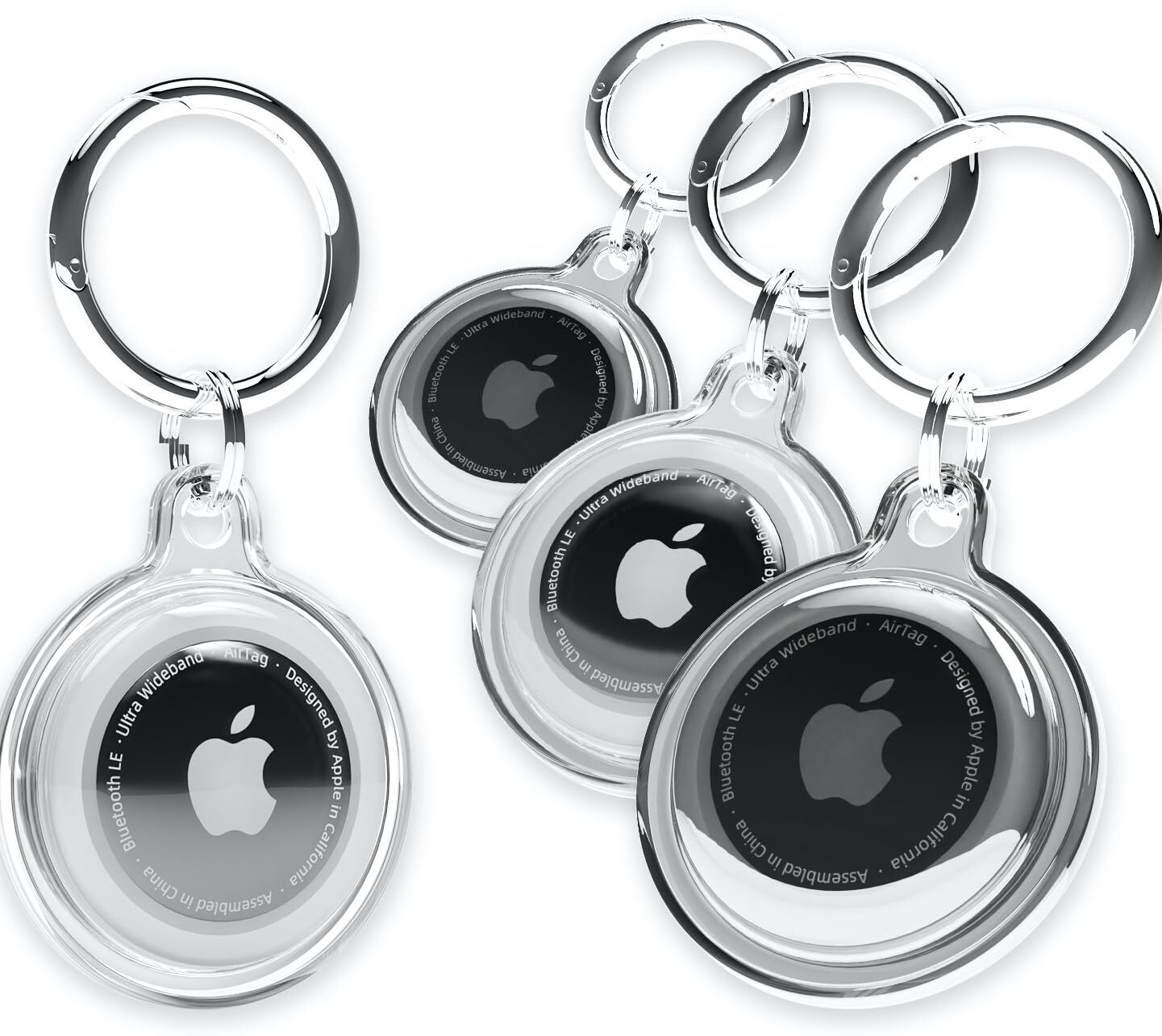 4 Pack Waterproof Airtag Keychain Holder for Apple GPS Tracker