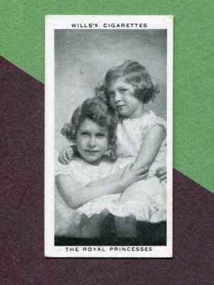 1937 W.O. & H.O WILLS OUR KING AND QUEEN TOBACCO CARD #4 THE ROYAL  PRINCESSES