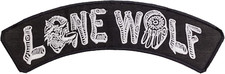Lone Wolf with Wolf Face Iron on Sew on Top Rocker Large Back Patch for Jacket V