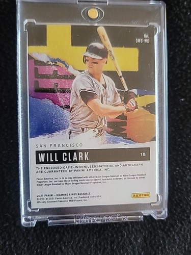 2021 Panini Diamond Kings Baseball Quad Relic Auto #QMS-WC Will Clark #01/10 - Picture 6 of 7