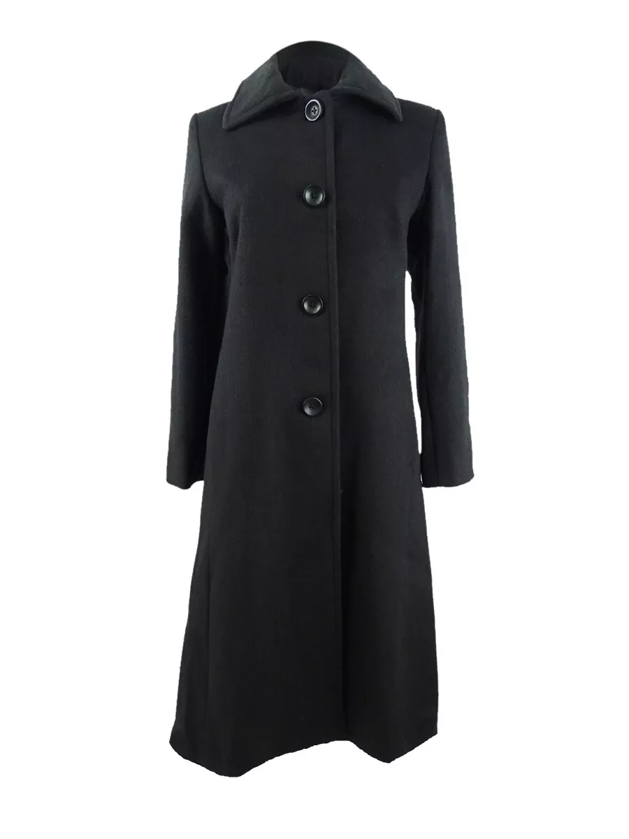Womens petite black wool coat sales