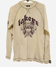 Los Angeles Lakers UNK Thermal Shirt Mens L VTG Long Sleeve NBA 1948 Retro HTF
