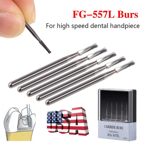 5 Stück Dental Chirurgische Lange Bohrer 557L 25mm Schaft Wolfram Hochgeschwindigkeitskarbid Fräser - Bild 8 von 24