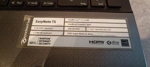 Packard Bell EasyNote TS - Core i3 - Disco duro 320 GB - Windows 10 - Notebook/Laptop - Imagen 3 de 12