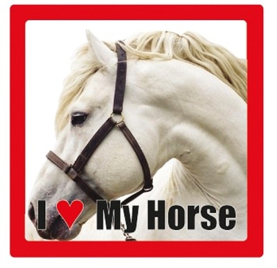 I Love My Horse Keramik Foto Quadrat Untersetzer verschiedene Farben verfügbar