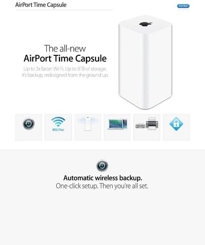 Apple Airport Time Capsule 3TB A1470 5th Gen Kabellos AC Router Nas Speicher - Bild 2 von 5