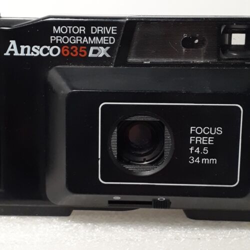 Used Retro Ansco 635 DX 35mm Film Camera Motor Drive Free Focus Auto Flash H.K. - Picture 2 of 24