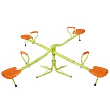 360 Degree Rotating Quad Seesaw Playground Equipment Garden Game Toy 2-4 Kids