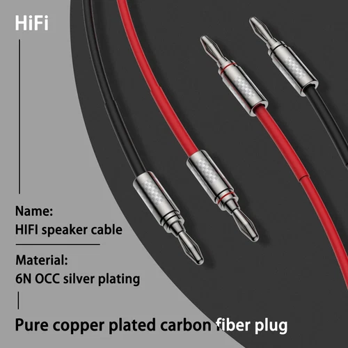 Par de cables de altavoz enchapados en plata 6N OCC enchufe banana y cable de altavoz de audio HiFi - Imagen 10 de 17