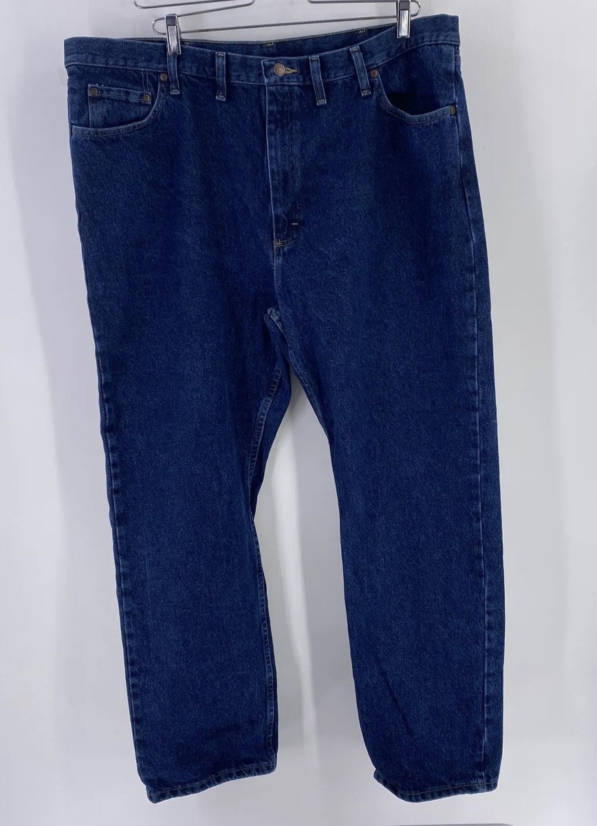 Wrangler Mens Blue Jeans Size 44 X 32 Denim Straight Leg Zipper