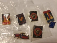 7 Vintage 1990's VP Veiled Prophet Fair Sant Louis Arch Lapel or Hat Pin