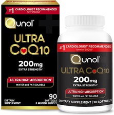 Qunol Ultra Coq10 200Mg Softgels, Ultra High Absorption Coenzyme Q10 Supplements