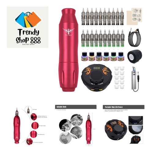 G12 Tattoo Kit Rotary Tattoo Machine Gun Kit Power Supply Foot Pedal