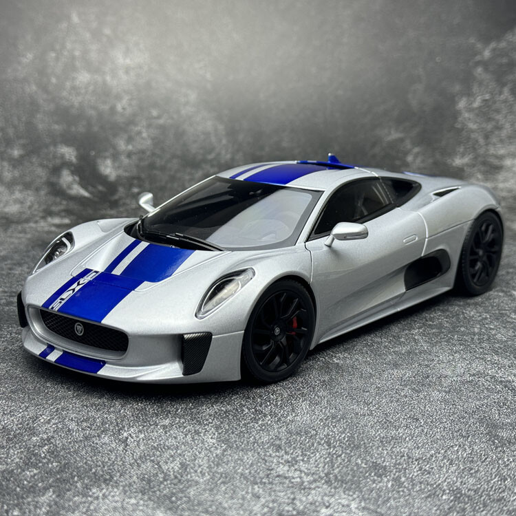 自動車 Jaguar Diecast 1/18 CX75 Sports car Almost Real Jaguar C-X75 Satin Black 1/18 Diecast Car