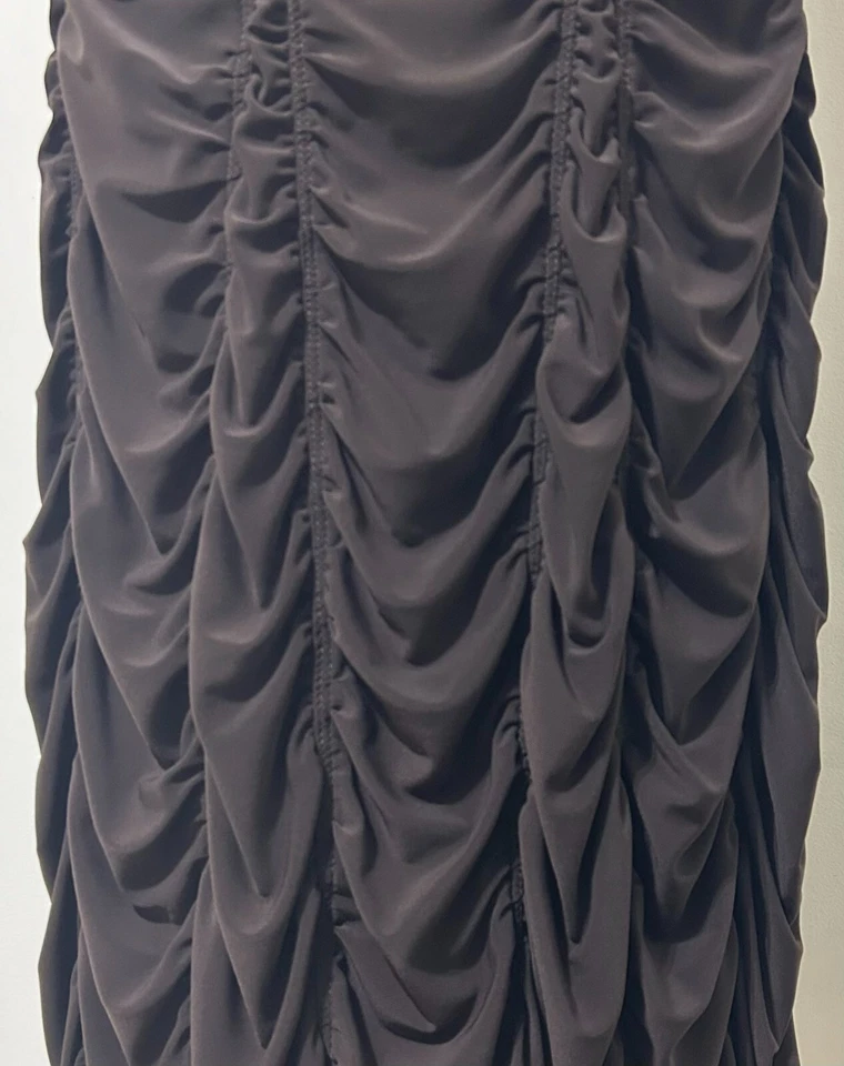 Falda midi elástica acanalada marrón vintage años 90 00 (L) Foto 2 de 4