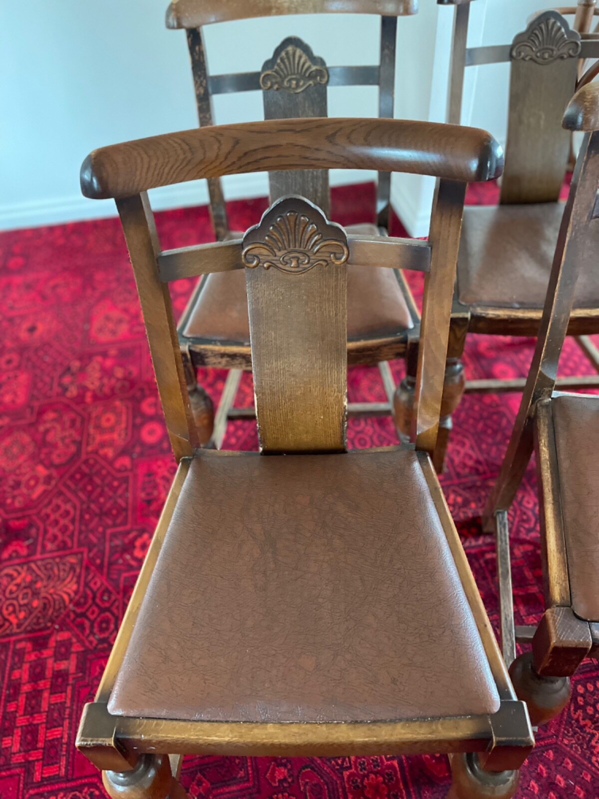 vintage set of 4 wooden dining chairs eBay