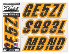 STIFFIE Techtron TT97-SS Sea-Doo Spark Registration Numbers BLACK/ ORANGE CRUSH 