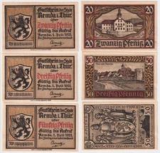 3 banknotes emergency money city of Remda Thuringia 1921 (168875)
