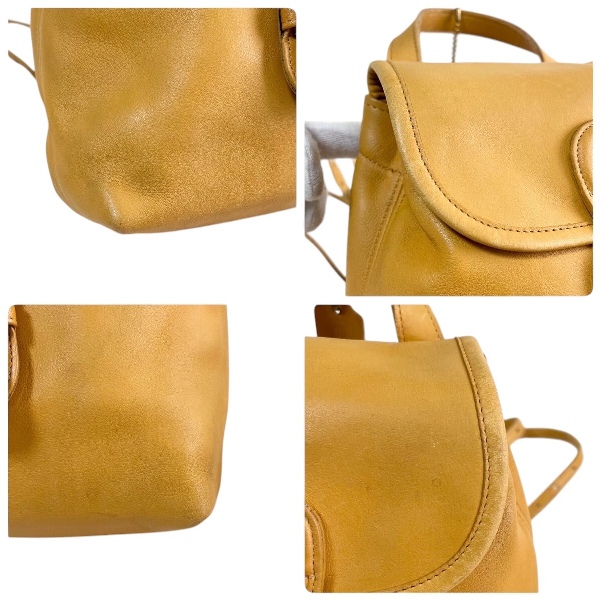 バッグ Rare Color Vintage Coach Yellow Day Pack Coach Yellow Backpack Daypack Turn Lock Vintage simple rare