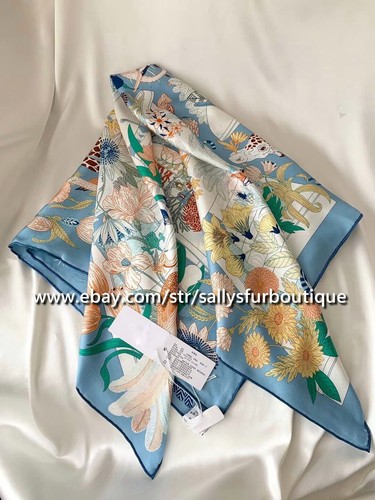 Sallys Boutique 14 ~ 18 Momme Twill Silk Wrap Scarf Animals Print Shawl 35" - Picture 15 of 53